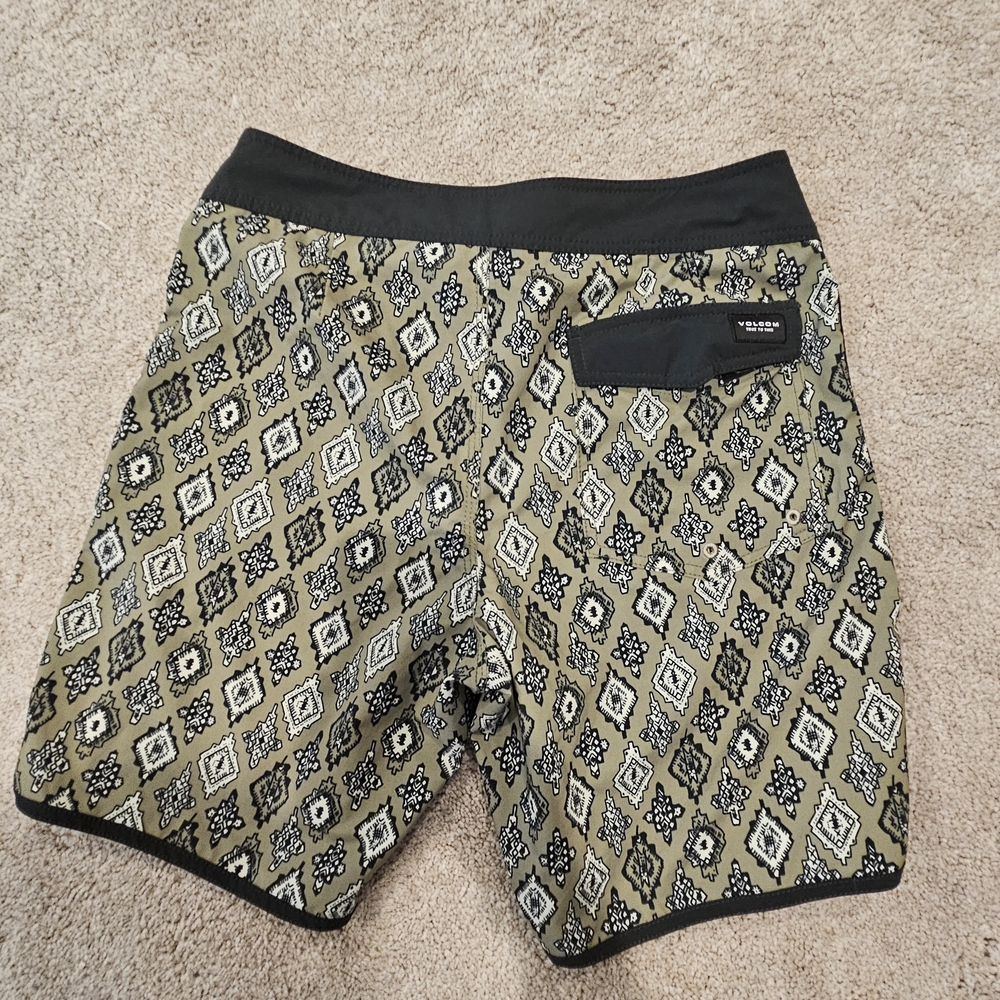Volcom Men's Geometric Swim Shorts - Black and Tan - Picture 5 of 5